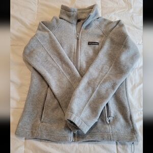 Columbia Light Gray Full-Zip Fleece Jacket